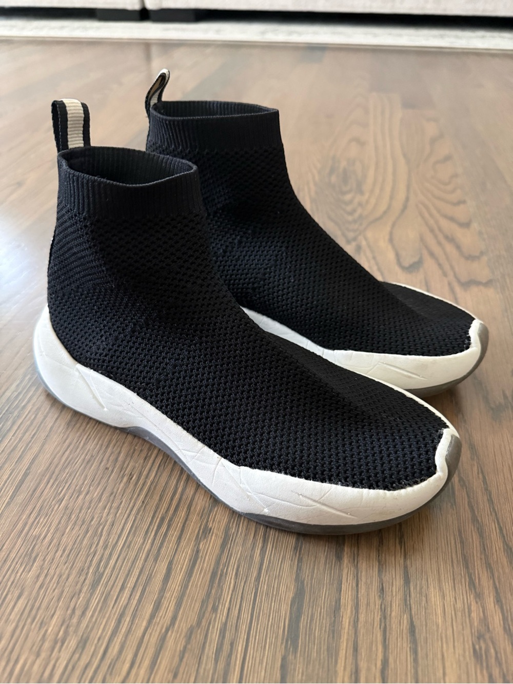 Women’s Black Knit Slip-On Sock Sneakers - Lightweight Casual Shoes